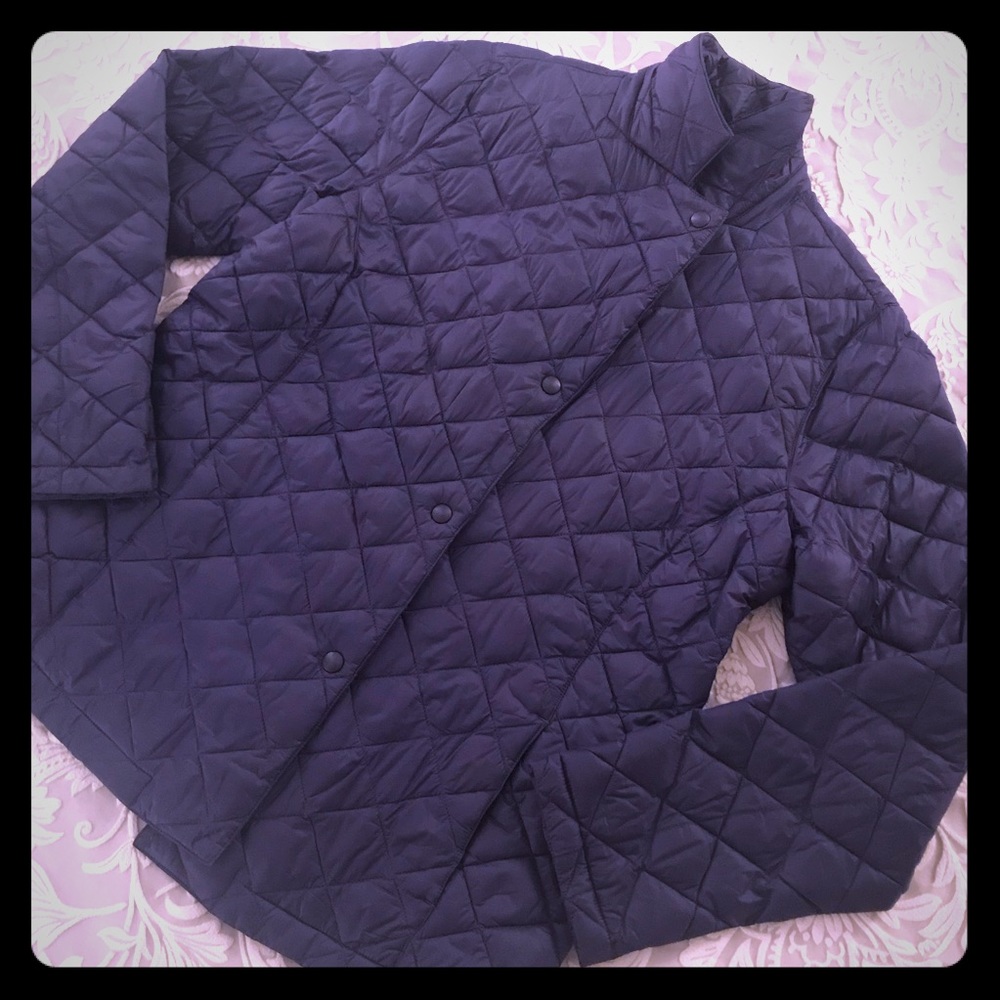 LL Bean Navy Blue Puffy Coat Large